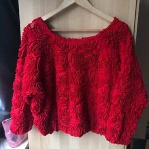 American Apparel 3D Mesh Rose Sweater